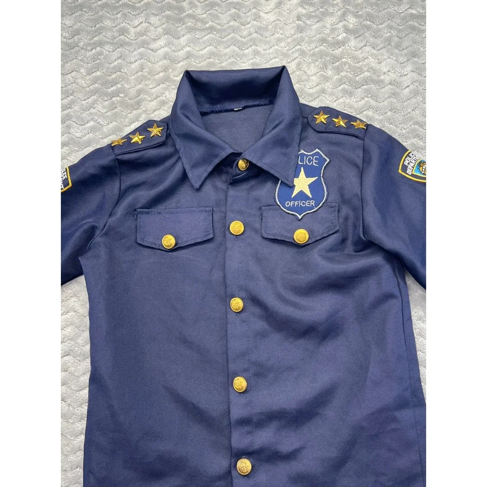 Kids Police‎ Officer Costume Shirt Dress Up Pretend Play Halloween